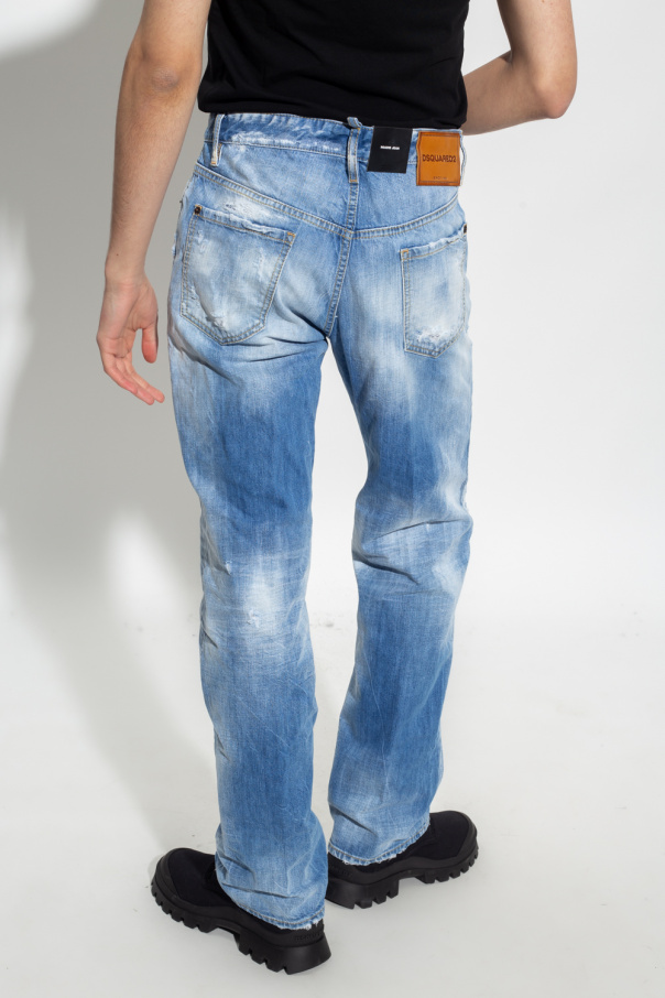 【送料&関税込】Dsquared2 Jeans Roadie Dsquared2 cotton Roadie jeans for men s74lb1563d30009 Black